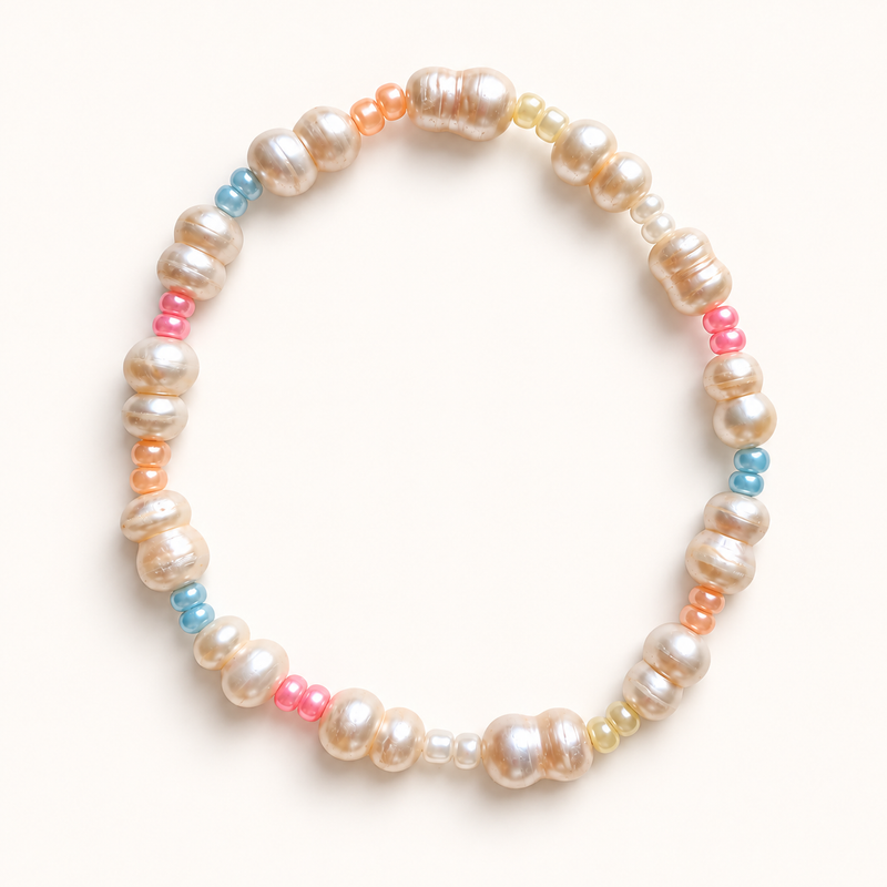 Daughter Pastel Pearl Stretch Anklet
