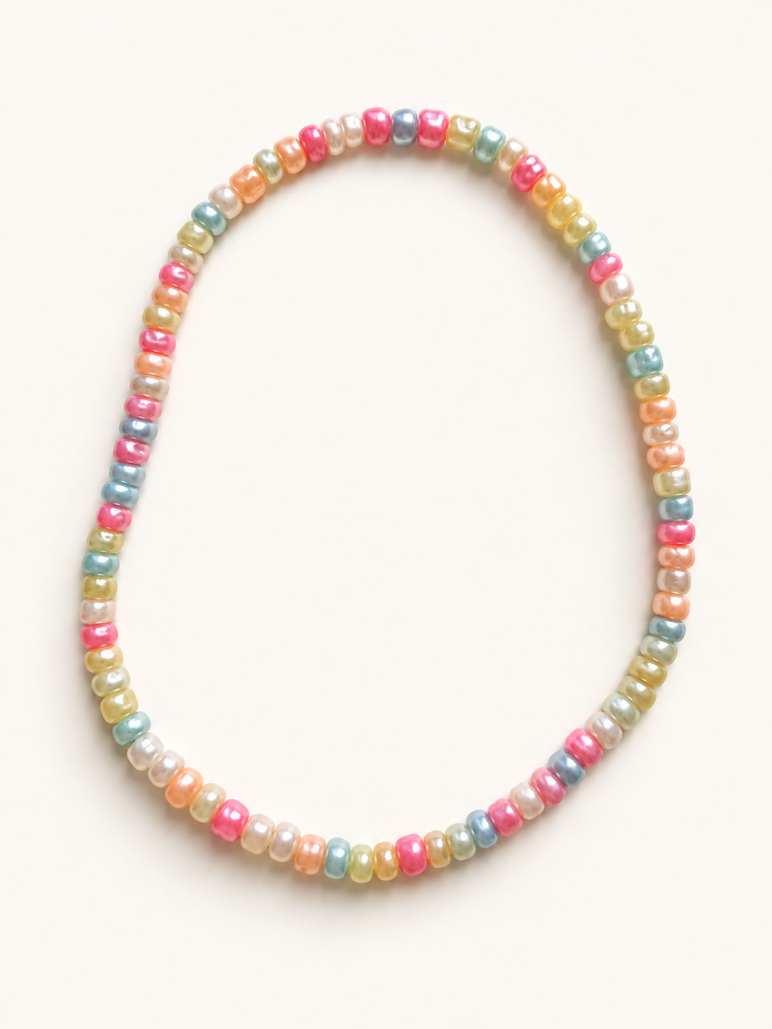 Mom Rainbow Bead Stretch Anklet